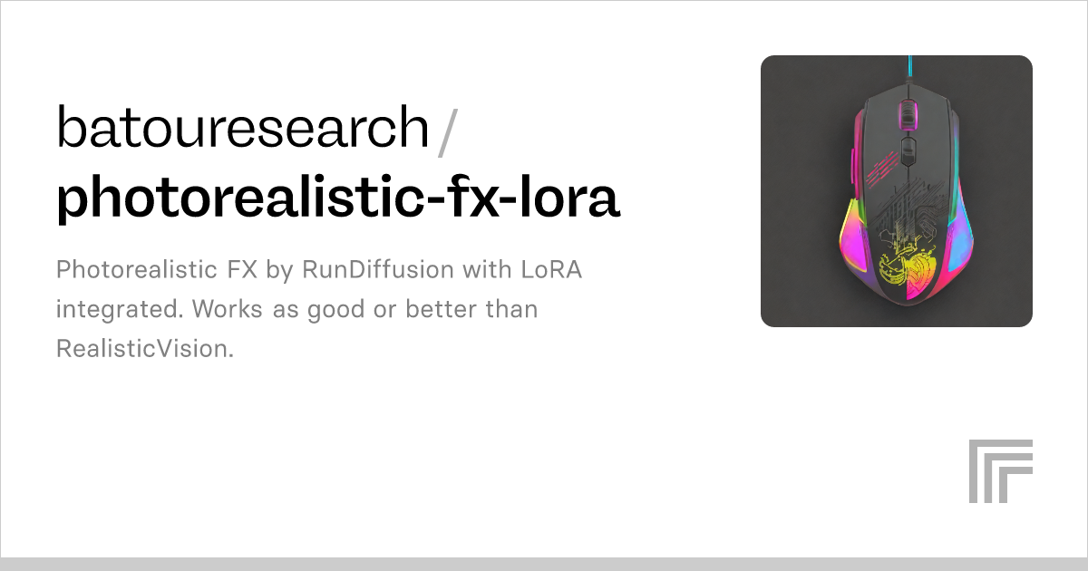 Batouresearch Photorealistic Fx Lora Run With An Api On Replicate