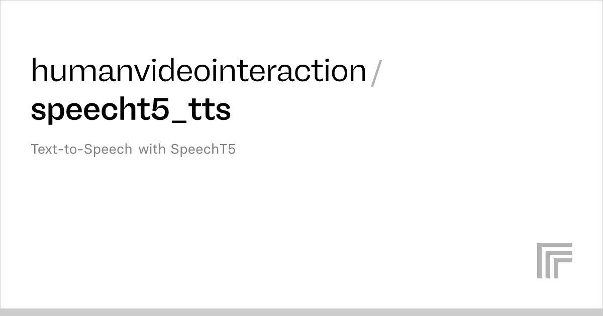 Humanvideointeraction Speecht Tts Run With An Api On Replicate