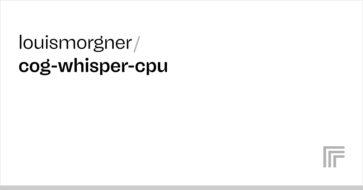 Louismorgner Cog Whisper Cpu Run With An Api On Replicate