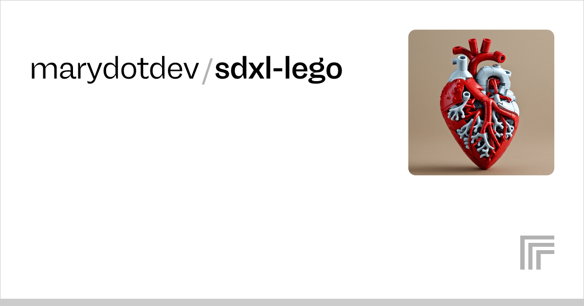Marydotdev Sdxl Lego Run With An Api On Replicate