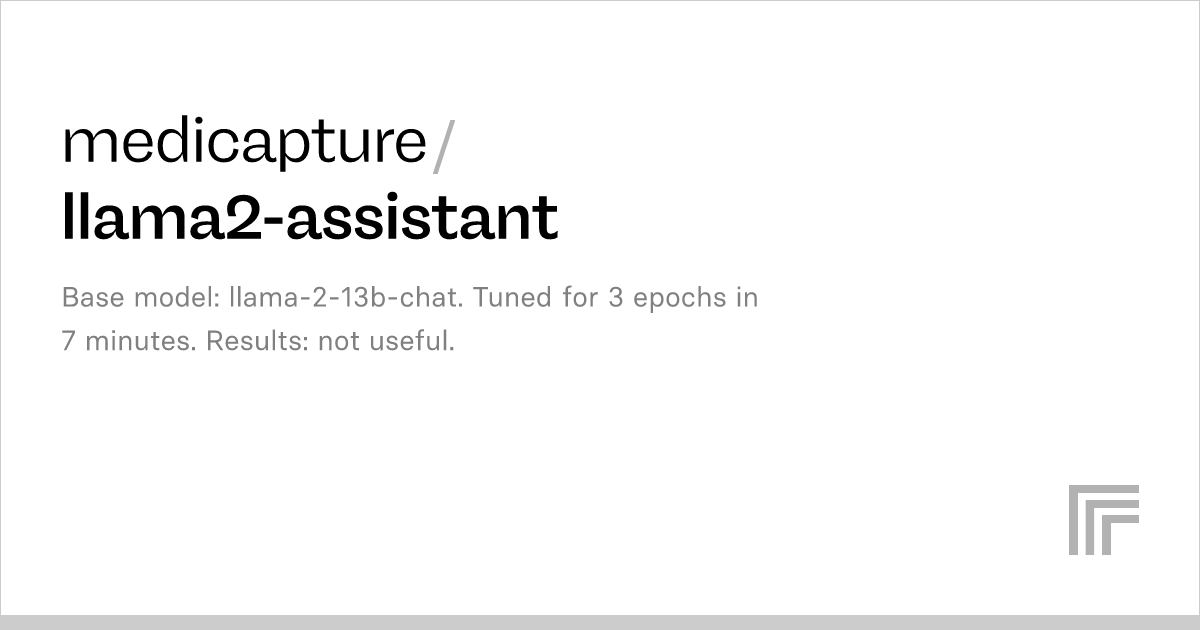 Medicapture Llama2 Assistant Run With An API On Replicate