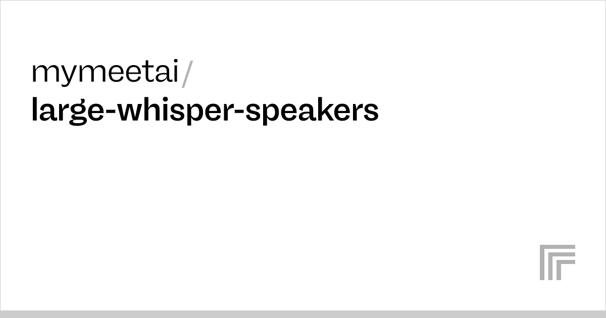 Examples Mymeetai Large Whisper Speakers Replicate