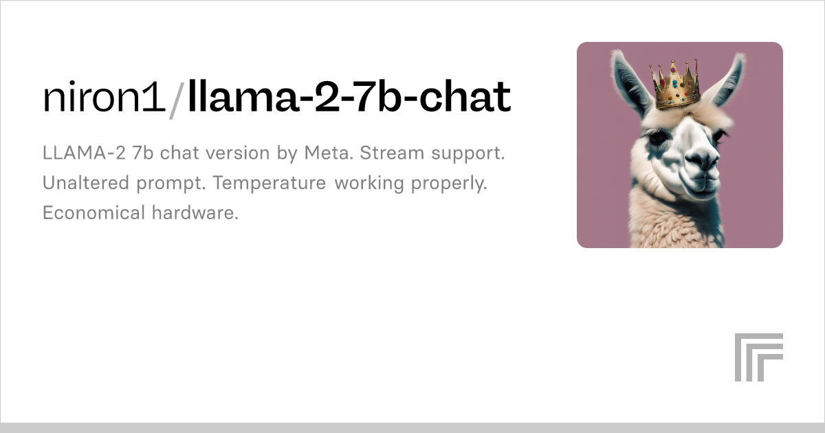 Niron1 Llama 2 7b Chat Run With An API On Replicate