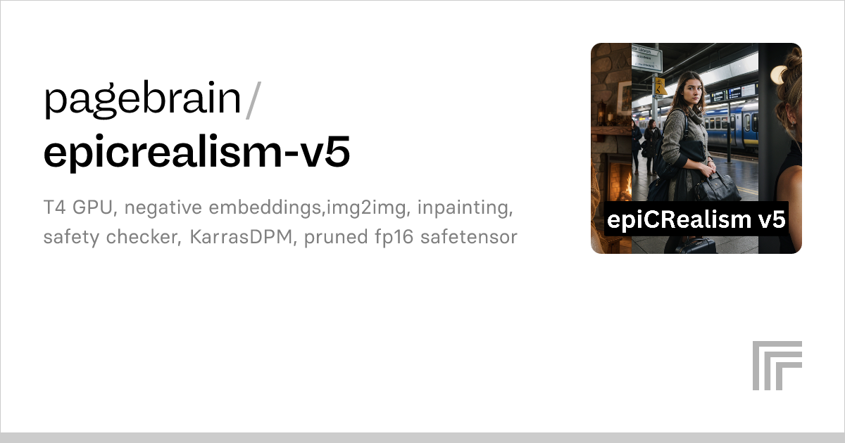 Pagebrain Epicrealism V5 Run With An API On Replicate