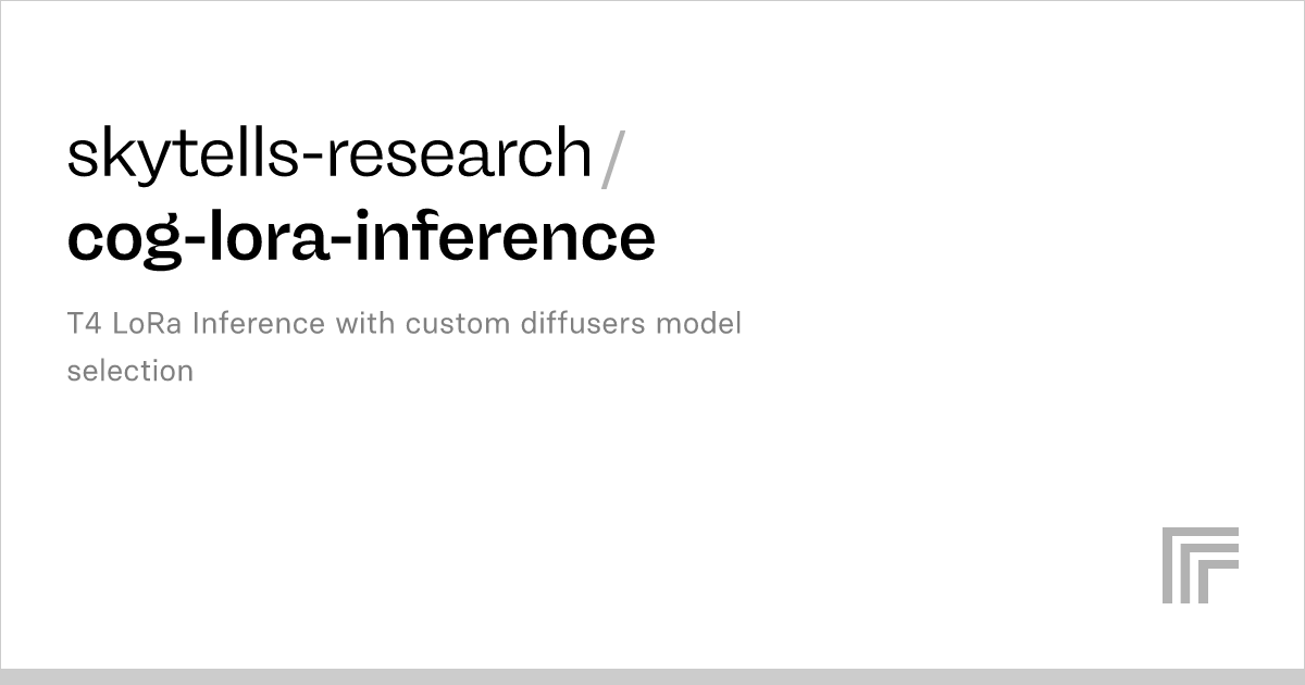 Skytells Research Cog Lora Inference Run With An Api On Replicate