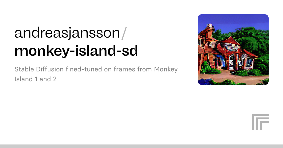 Andreasjansson monkey island sd run with an api on replicate