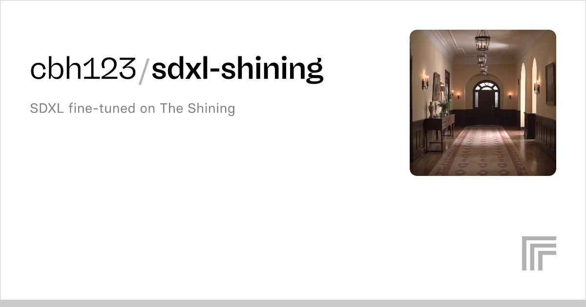 Cbh Sdxl Shining Run With An Api On Replicate