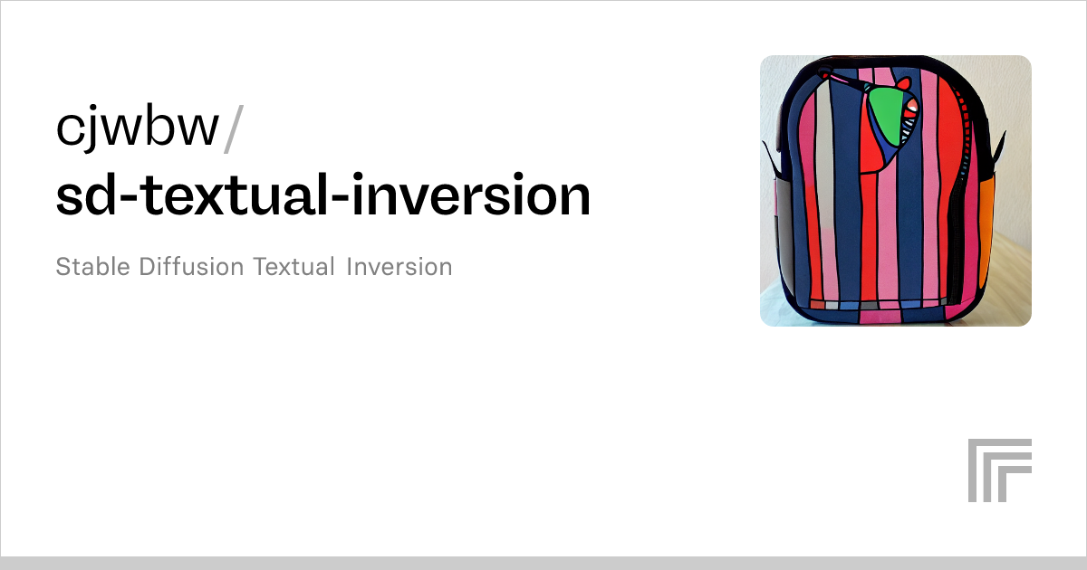 Cjwbw sd textual inversion run with an api on replicate