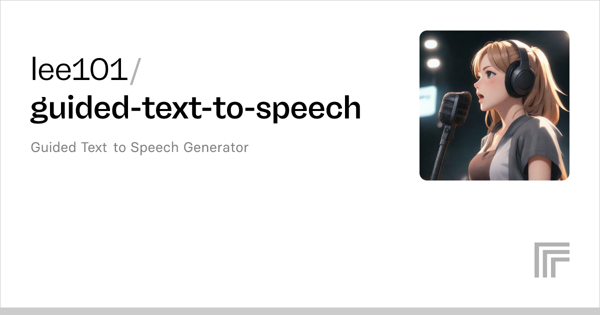 lee101/guidedtexttospeech Run with an API on Replicate