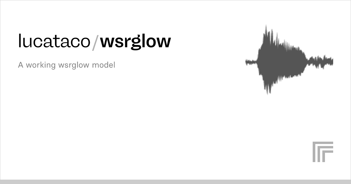 Examples – Lucataco/wsrglow – Replicate