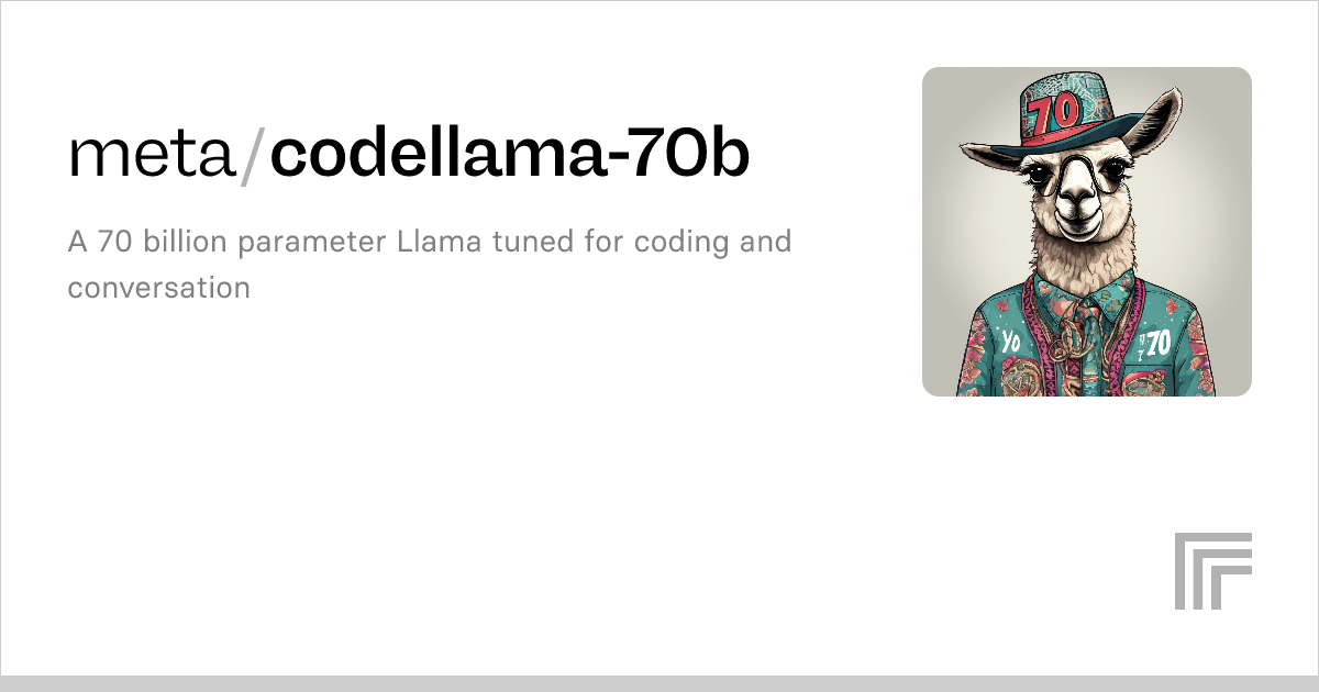 Meta/codellama-70b – Run With An API On Replicate