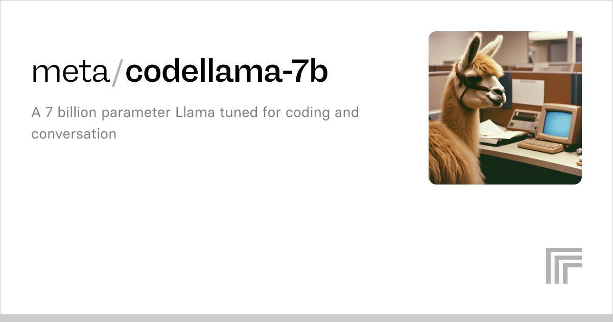 Meta/codellama-7b – Run With An API On Replicate