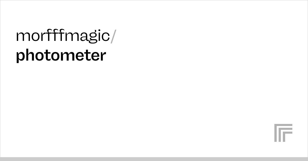 Examples morfffmagic/photometer Replicate