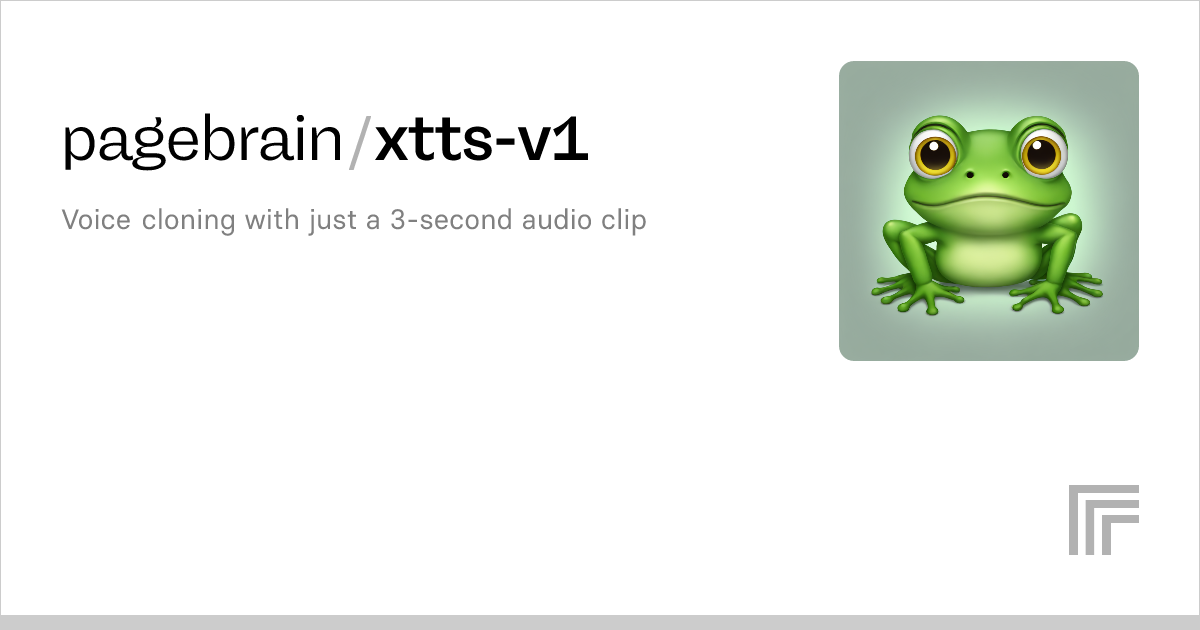 Pagebrain/xtts-v1 – Run With An API On Replicate