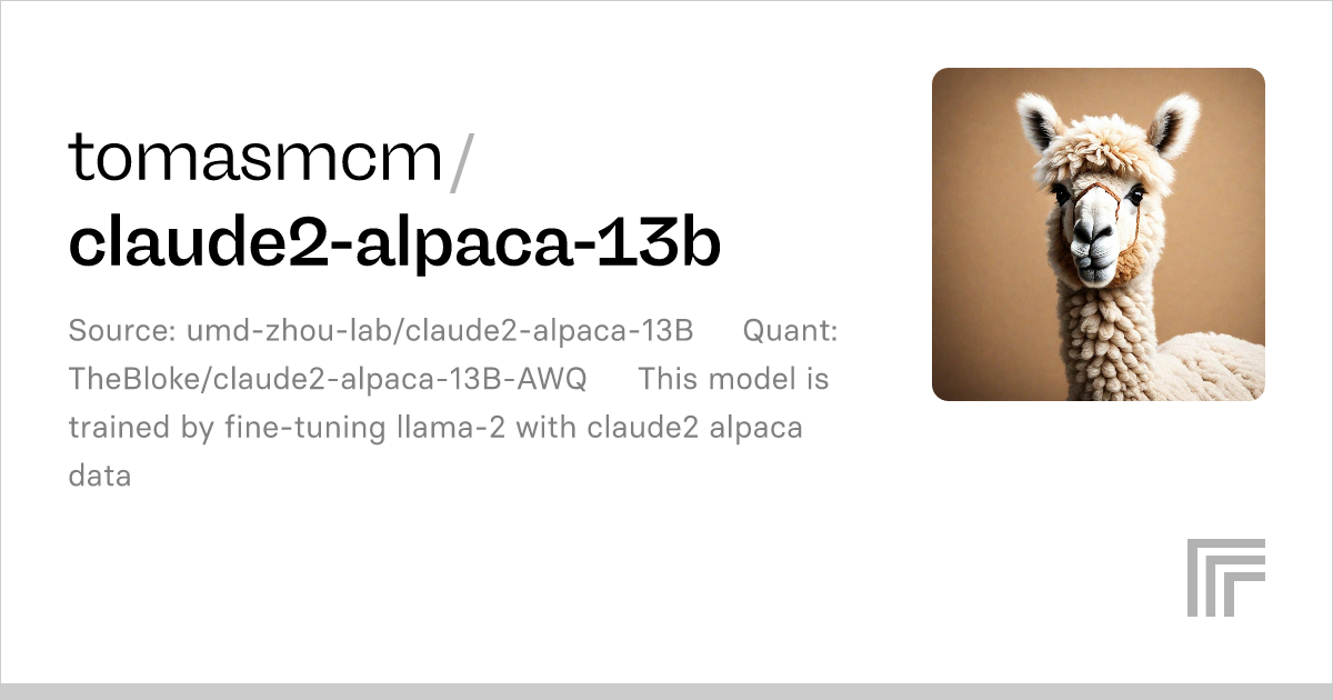 tomasmcm/claude2-alpaca-13b – Run with an API on Replicate