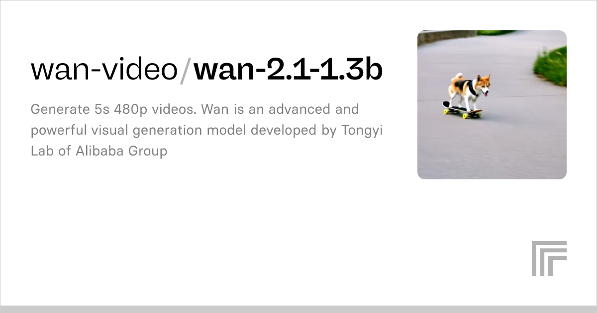 Wan video wan 2 1 1 3b run with an api on replicate